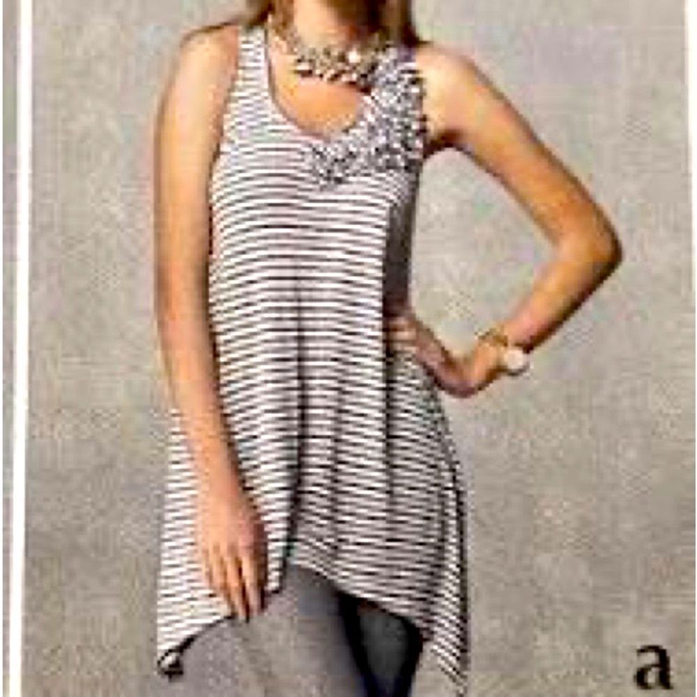 CABI STRIPED SLEEVELESS BLOUSE SIZE WOMENS SIZE SMALL STYLE 293 - Picture 2 of 6